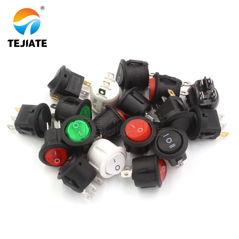 20mm 2-pin 2-position push button switch on off on round rocker switch two sides 3a waterproof rocker switch