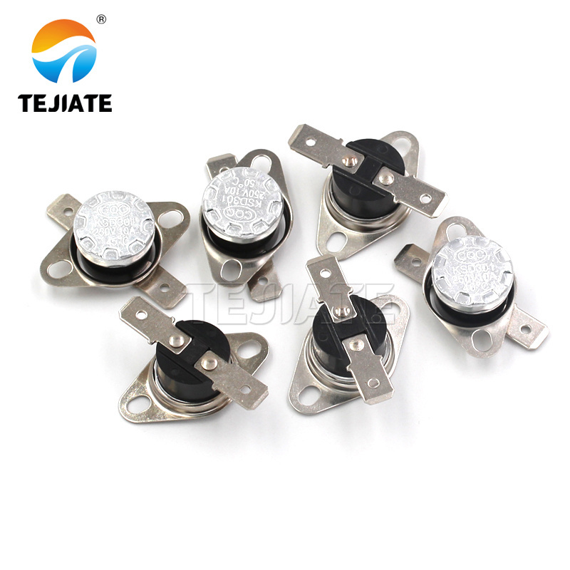 High Temperature Push Button Switch Standard Circular Connectors 90 Degree 40 To 150 Degree Limit Thermal Control Switch