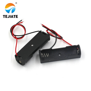 Plastic Black Housing single li-ion holder for 1*1.5V AA battery case ABS battery box AA battery holder with Wire