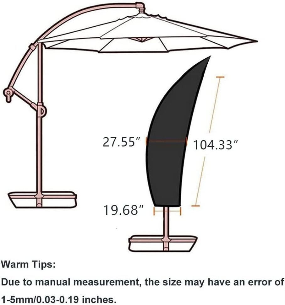 New Arrival Durable Material Garden Patio Waterproof Parasols Umbrellas Solar Outdoor Umbrella Cantilever Umbrella Cover