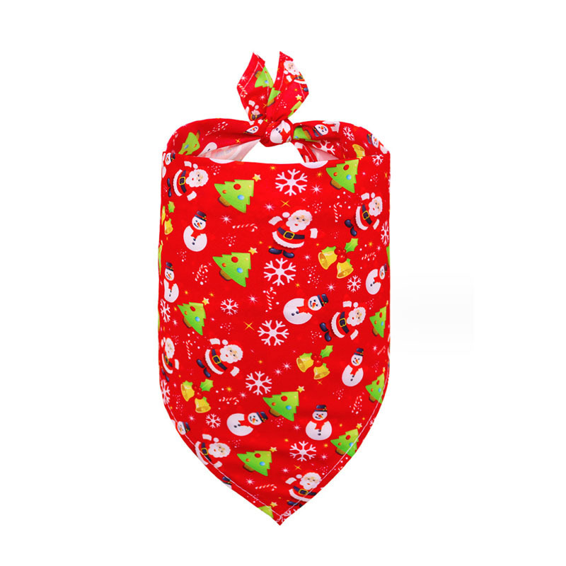 OEM Soft Washable Print Adjustable Scarf Eco Friendly Dog Christmas Bandana for Puppy Dogs