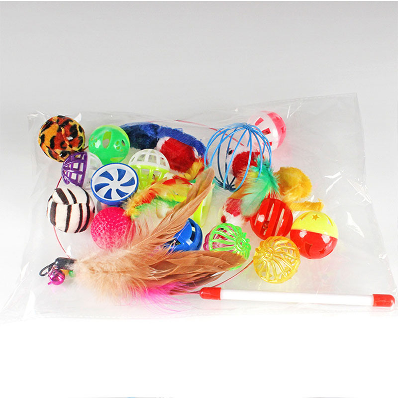 Wholesale 21Pack Indoor Outdoor Interactive Kitten Toy Cat Tunnel Balls Bell Feather Teaser Wand Mice Toys