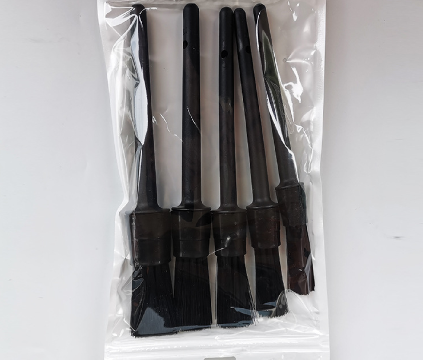 Factory Wholesale Price Car Cleaning 5 pcs Kit Auto Black Detail Brushes 5 Different Sizes Car Detailing Brush Set