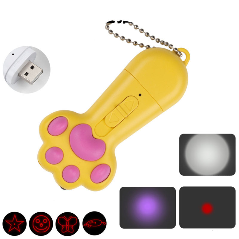 Funny Cat Toys Durable USB Rechargeable 3 in 1 Red Dot Flashlight Laser Led Pen For Cat