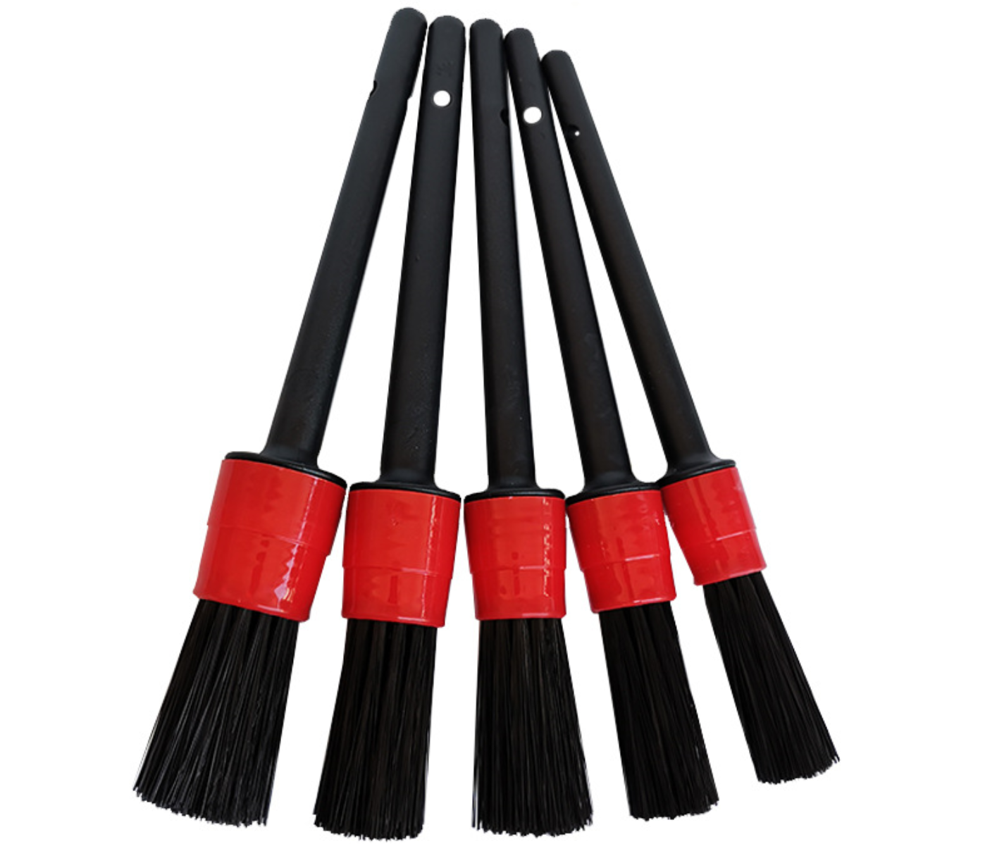 Factory Wholesale Price Car Cleaning 5 pcs Kit Auto Black Detail Brushes 5 Different Sizes Car Detailing Brush Set