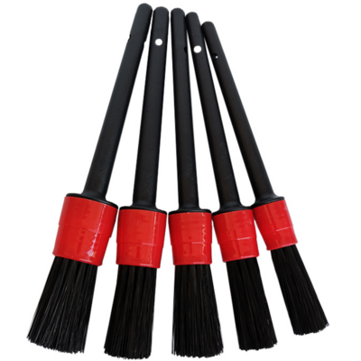 Factory Wholesale Price Car Cleaning 5 pcs Kit Auto Black Detail Brushes 5 Different Sizes Car Detailing Brush Set