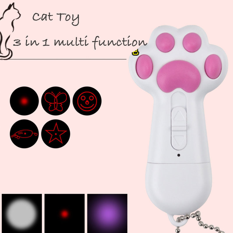 Funny Cat Toys Durable USB Rechargeable 3 in 1 Red Dot Flashlight Laser Led Pen For Cat