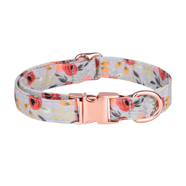 Durable Adjustable Colorful Printed Metal Buckle Dog Collar for Small Medium Large Dogs