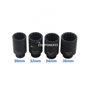 30mm 32mm 34mm 36mm 1/2"DR 12 Point Impact Socket Spindle Axle Nut Socket Hub Axle Nuts Removing Installing Tool 36mm socket