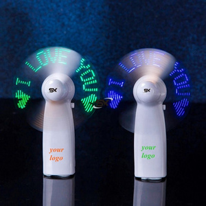 promotional gifts custom programmable mini usb driver led message handheld fan by software