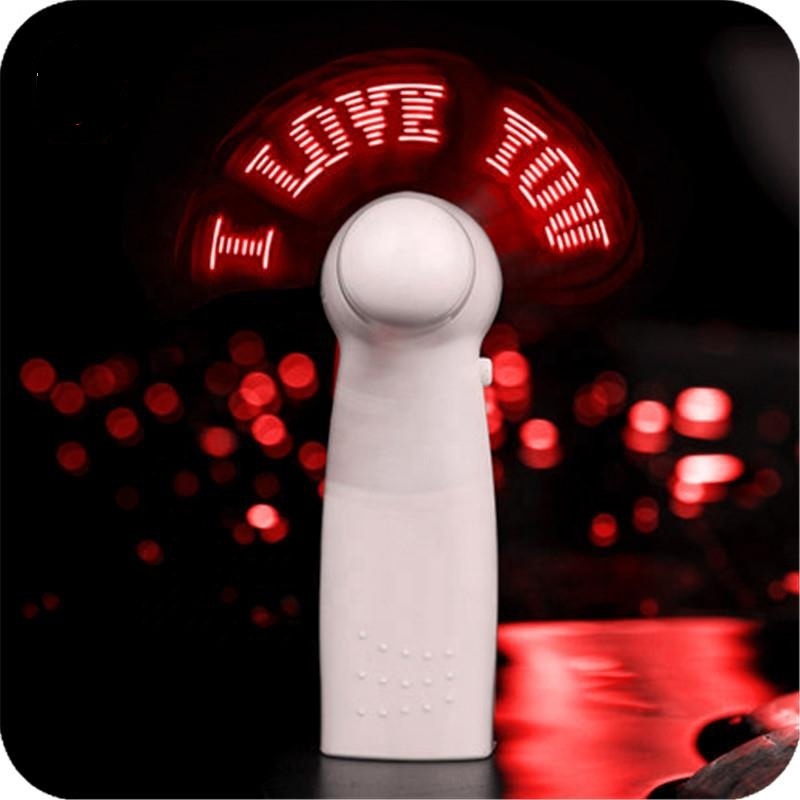 promotional gifts custom programmable mini usb driver led message handheld fan by software