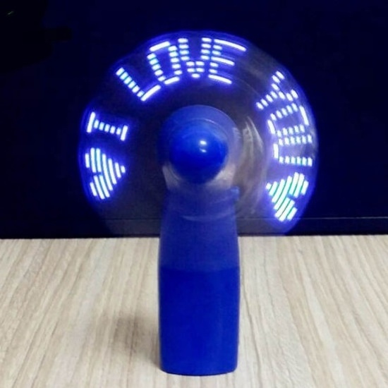 promotional gifts custom programmable mini usb driver led message handheld fan by software