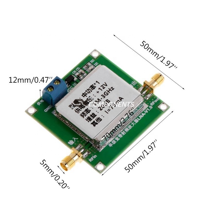 1-3000MHz 2.4GHz 20dB LNA RF Broadband  UHF HF VHF Low Noise Amplifier Module broadband amplifier