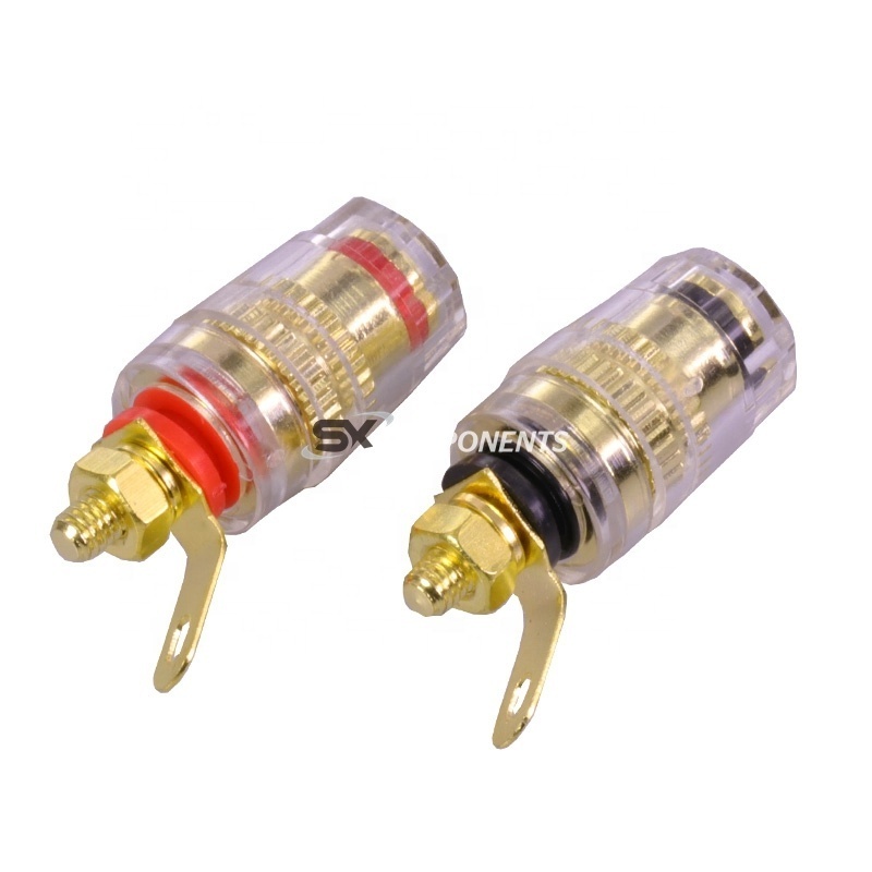 1pcs 32mm  Banana Connector 4mm Thread Medium Amplifier Speaker Spade  Banana Plug Socket Connector Terminal Binding Post