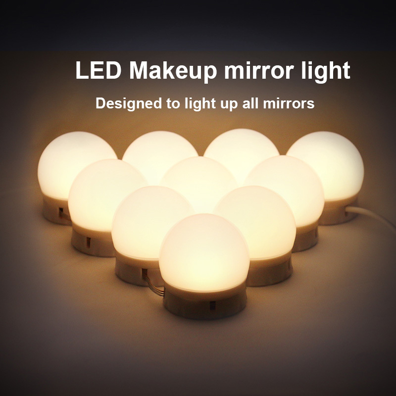 Hollywood Makeup Vanity Mirror with Light Bulbs Illuminate Vanity Dressing Table Mirror Light White LED Switch Lamps Stainless