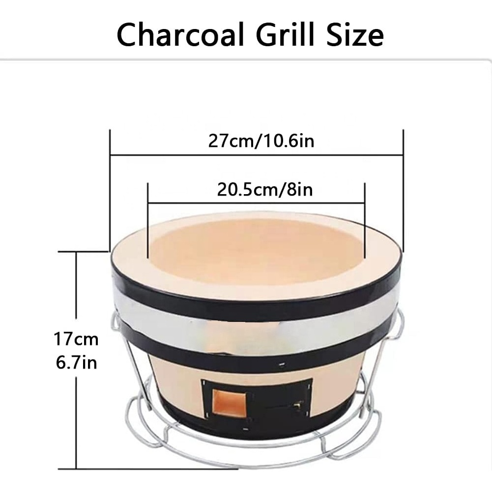 Round Ceramic wall BBQ Barbecue Charcoal diatomite Grills japanese tabletop carbon grill