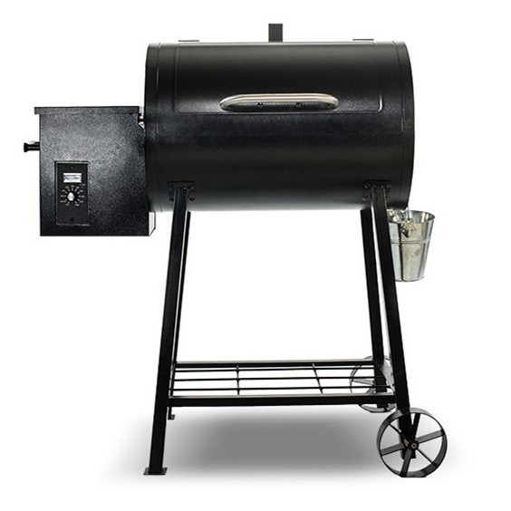 Hot Sale Barrel Twin Wheels Large Charcoal Wood Pellet Charcoal Bbq Barbecue Grill Smoker With Mobile Trolley Cart