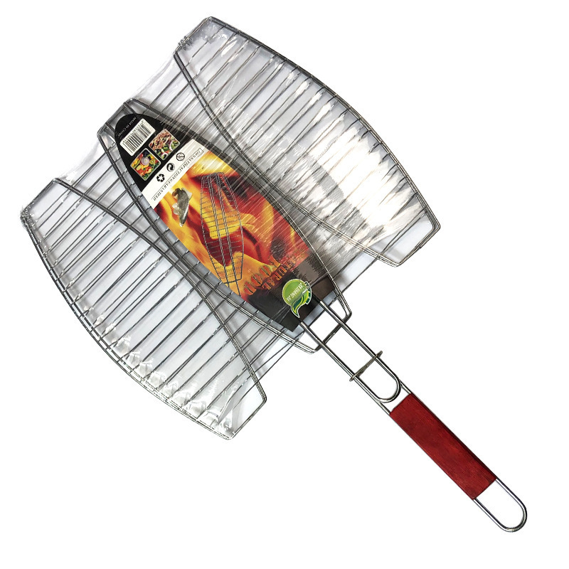 Outdoor BBQ tong Tool Barbecue Three Fish Clip Single Grilled bbq Fish clip Net