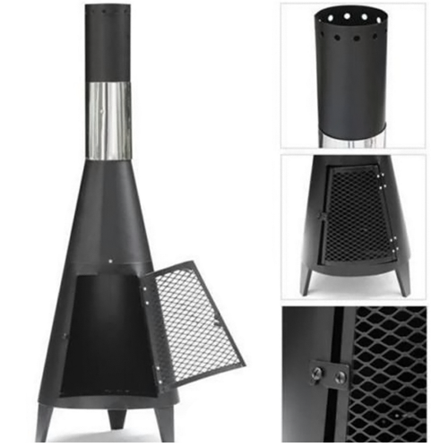 Fashion Rocket Design with Chimney of BBQ Charcoal Fire Pit for Garden and Patio Heating