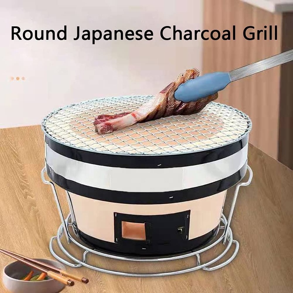 Round Ceramic wall BBQ Barbecue Charcoal diatomite Grills japanese tabletop carbon grill