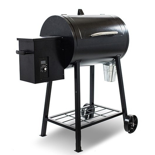 Hot Sale Barrel Twin Wheels Large Charcoal Wood Pellet Charcoal Bbq Barbecue Grill Smoker With Mobile Trolley Cart