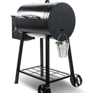 Hot Sale Barrel Twin Wheels Large Charcoal Wood Pellet Charcoal Bbq Barbecue Grill Smoker With Mobile Trolley Cart