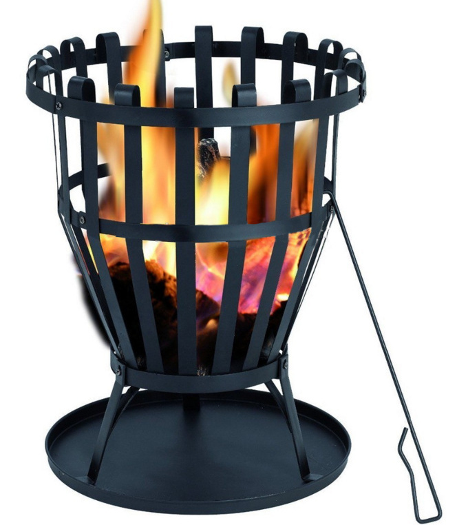 Round Steel Firewood Basket Korean Charcoal BBQ Japanese Fire pit