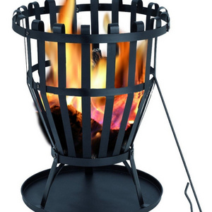 Round Steel Firewood Basket Korean Charcoal BBQ Japanese Fire pit