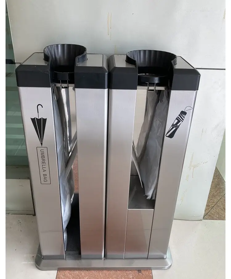 Stainless Steel Double Heads Automatic Wet Umbrella Wrapping Packing Machine with Free Bags for Long and Short Umbrella