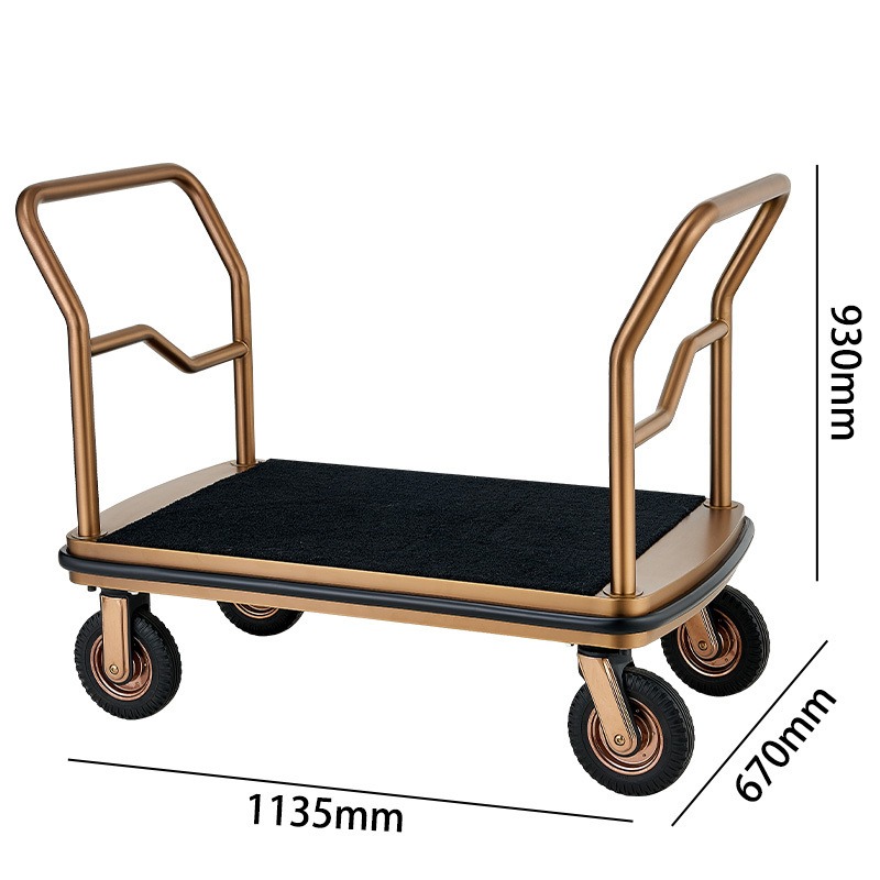 Durable Baggage Trolley Bellman Cart Service Airport Hotel Lobby Luggage Trolley Seal Glaze Matte Hand Truck