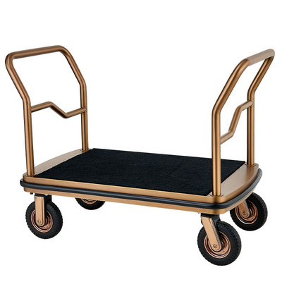 Durable Baggage Trolley Bellman Cart Service Airport Hotel Lobby Luggage Trolley Seal Glaze Matte Hand Truck