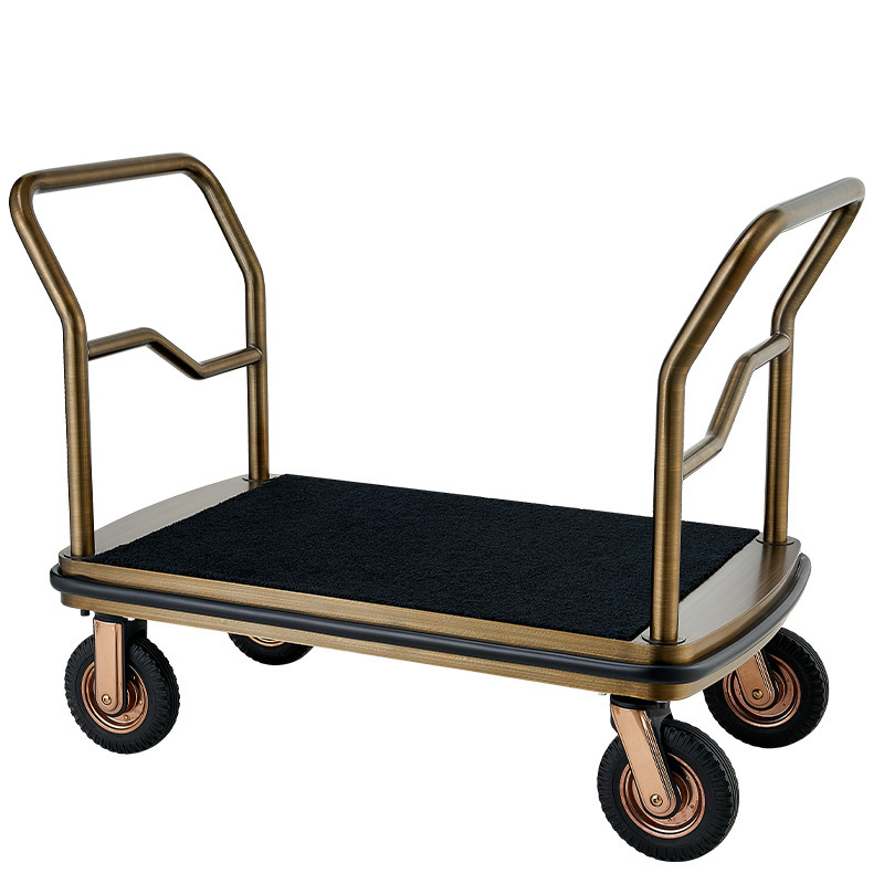 Durable Baggage Trolley Bellman Cart Service Airport Hotel Lobby Luggage Trolley Seal Glaze Matte Hand Truck