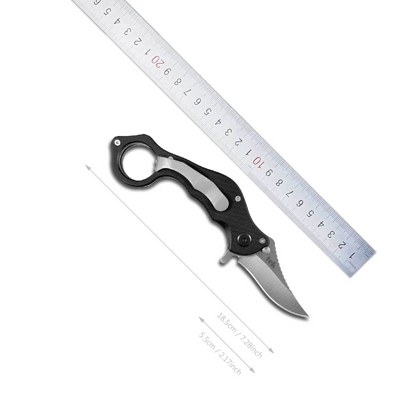 Global Best Sale Black Aus8 Outdoor Survival Folding Blade Knife For Outdoor Activities