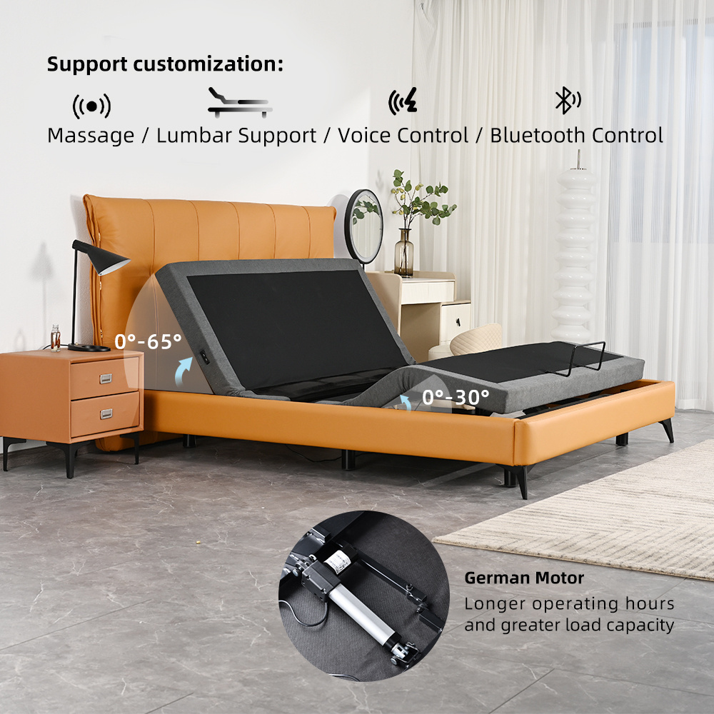 Tecforcare adjustable bed frame,bed frame for adjustable bed backrest with massage bed,adjustable bed parts okin