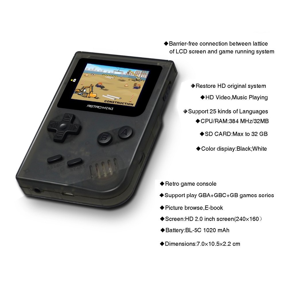 Custom 32bit 169 in 1 Retro portable mini NTO pokemo handheld game console player gameboy color console pocket ips for gba