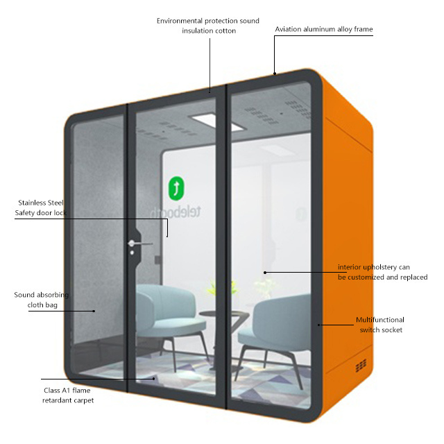 Sound Proof Cabin Portable Diy Soundproof Drum Office Telephone Phone Booth For Sale