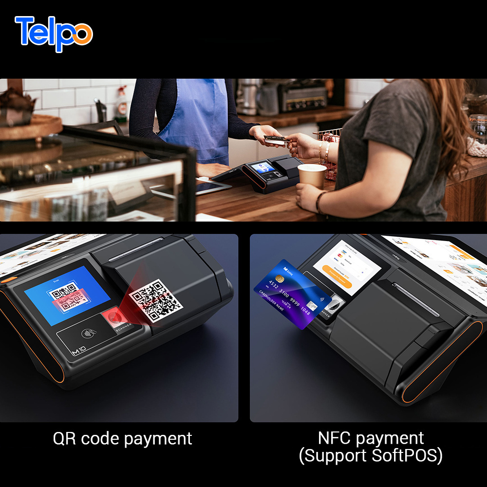 Telpo M10 retail fiscal softpos payment terminal Android Smart countertop ECR cash register POS