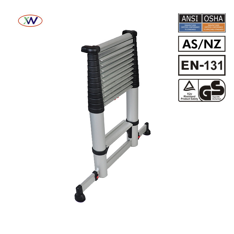 Portable Folding Attic Ladder Double Extension Collapsible One Side Step Single Aluminum Alloy Telescopic Steps