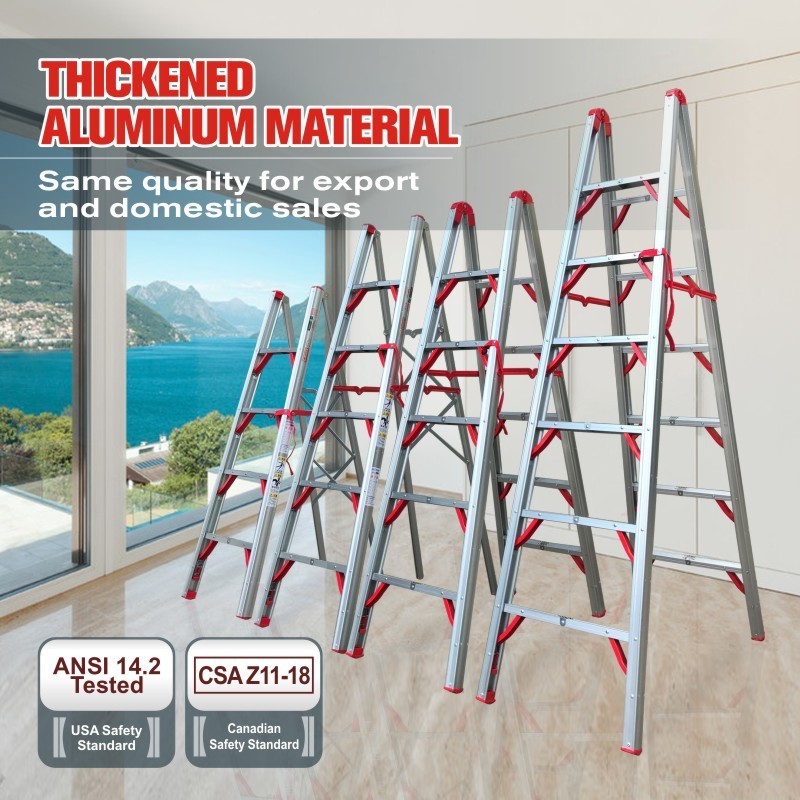 Household Ladder Multi Purpose Folding Aluminium Stairs Stick ladder A-frame Ladder easy to carry