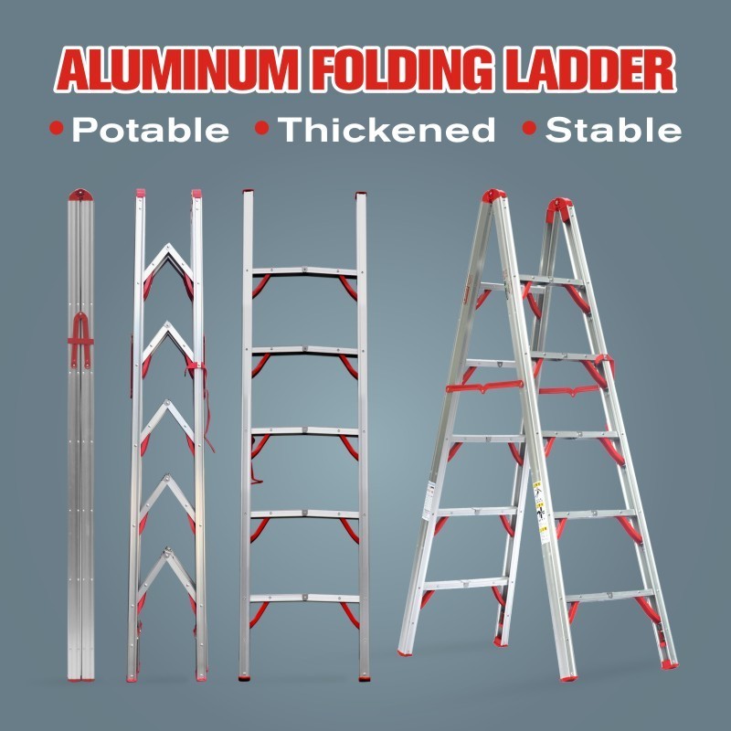 Household Ladder Multi Purpose Folding Aluminium Stairs Stick ladder A-frame Ladder easy to carry