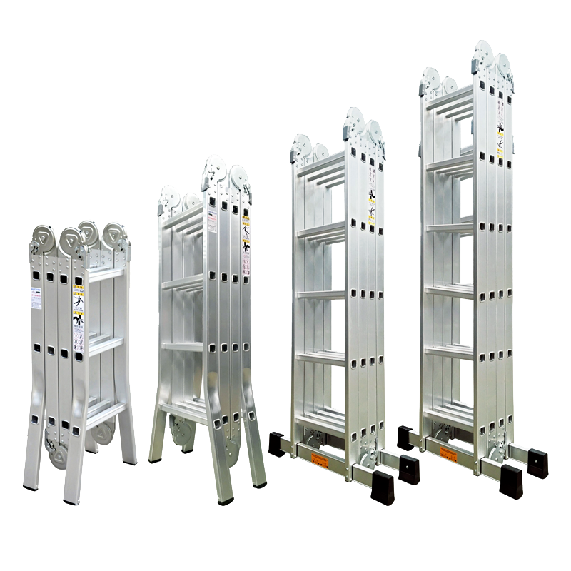 Aluminum easy store multiple folding step ladder Multipurpose Foldable Stepladder 4x3 4x4 4x5 4x6 Step 3m 4m 5m 6m Multifunction