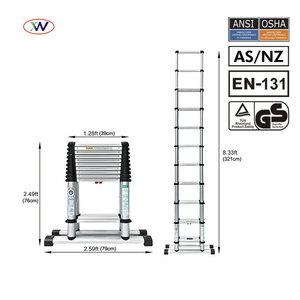 The family must have 2.6m telescopic folding ladder Double-sided secure step ladder