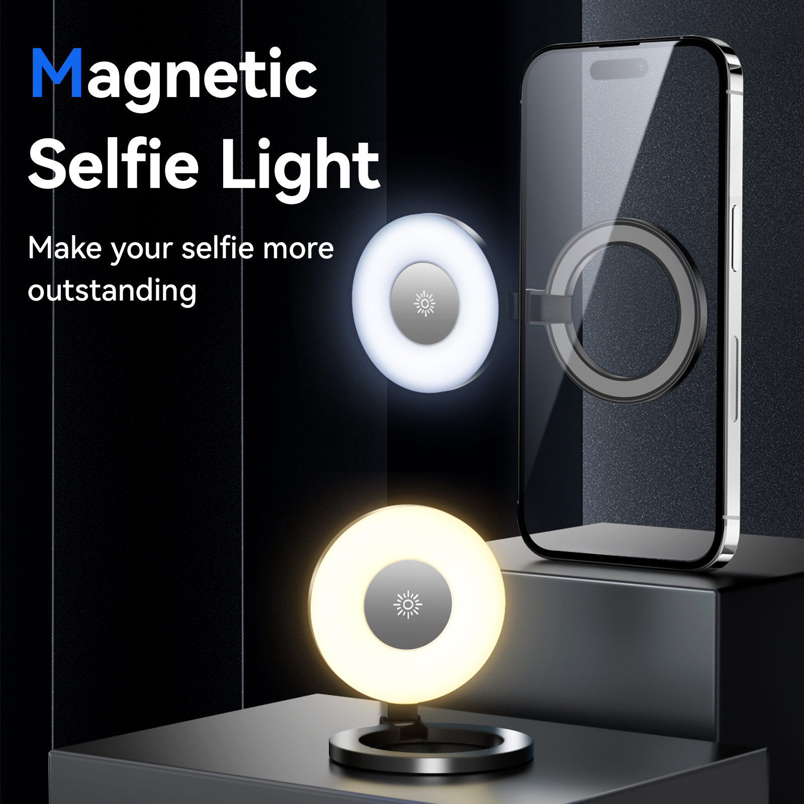 Telesin Portable live broadcast Conference Led Lighting Phone Ring Light Mini Folding Mag safe Magnetic Fill Selfie Light