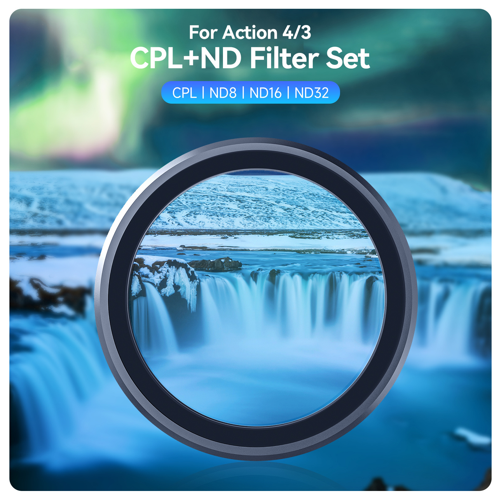 Telesin CPL ND8 ND16 ND32 Optical Lens CPL Neutral Density ND Lens Filters for DJI Action 3/4-Action sports camera accessories