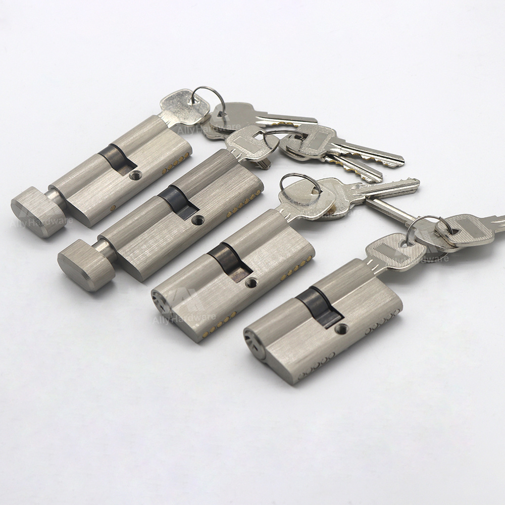 Zinc alloy aluminum rectangular 60mm inner mortise euro security door lock cylinders