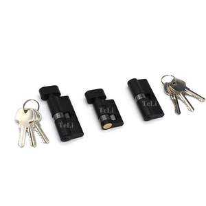 70mm black brass customized cylinder door lock for lock body