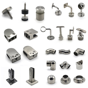 Glass handrail fittings tube connector glass standoff  handrail metal bracket balustrade railing handrail accessories