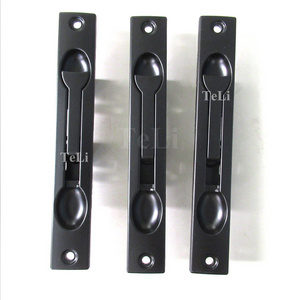 Building hardware Zinc material door lock black flush bolt