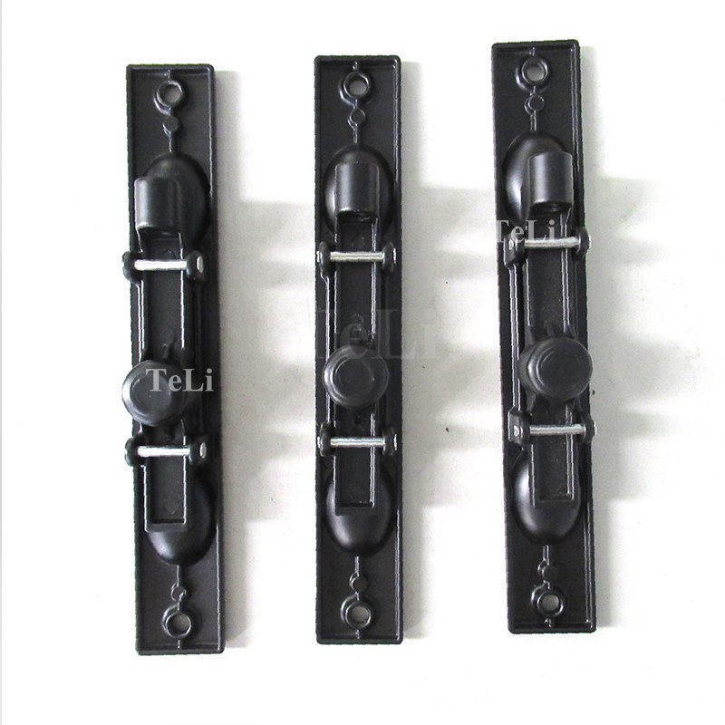 Building hardware Zinc material door lock black flush bolt