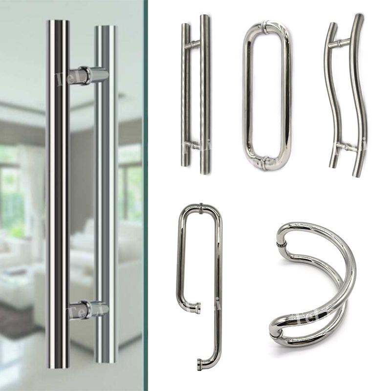 ODM OEM  h-shaped  stainless steel shower room glass door handle pull handle